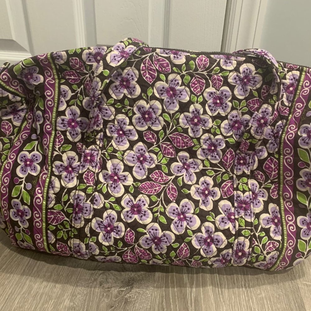 Vera Bradley Medium Duffle Bag- Retired Design-Plum Petals